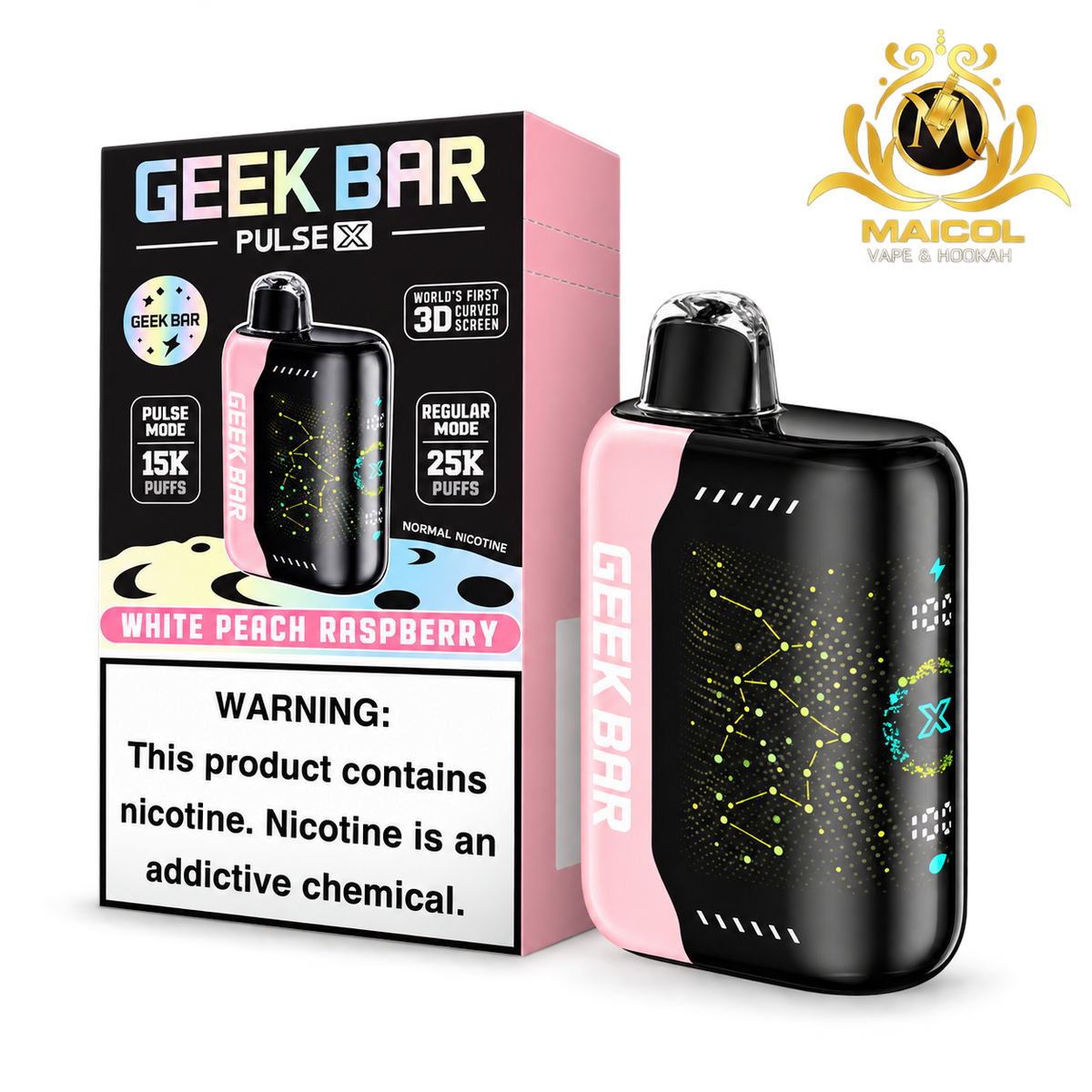 GEEK BAR PULSE X WHITE PEACH RASPBERRY