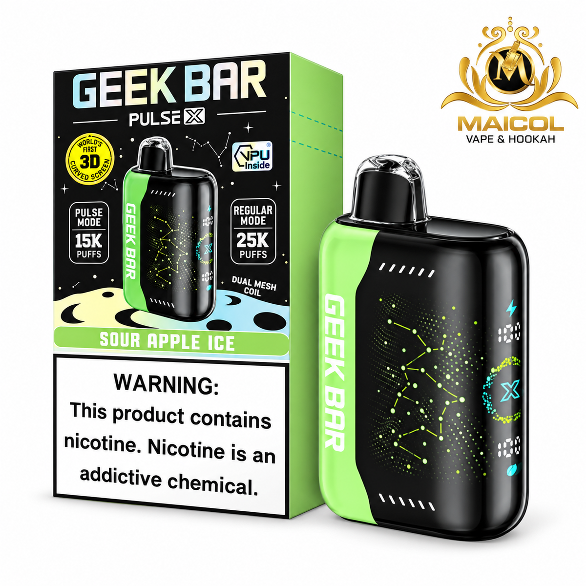 GEEK BAR PULSE X SOUR APPLE ICE